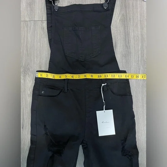 Kancan black distressed overalls size XS NWT - Picture 7 of 11